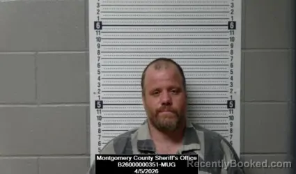 Mugshot of Todd James Webber booked in Montgomery County, Kansas on April 5, 2026
