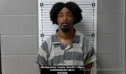 Mugshot of Jyaz Cain Jones booked in Montgomery County, Kansas on April 8, 2026