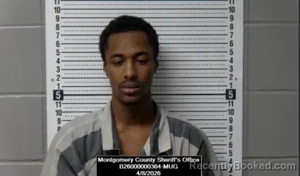 Mugshot of Mickell Reshard Luster booked in Montgomery County, Kansas on April 8, 2026