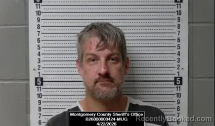 Mugshot of Alan Mark Parsons booked in Montgomery County, Kansas on April 22, 2026