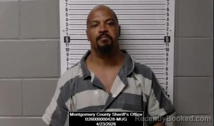 Mugshot of Jamal Lamont Solomann booked in Montgomery County, Kansas on April 23, 2026