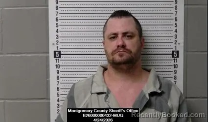 Mugshot of Daker Dewayne Elsesser booked in Montgomery County, Kansas on April 24, 2026