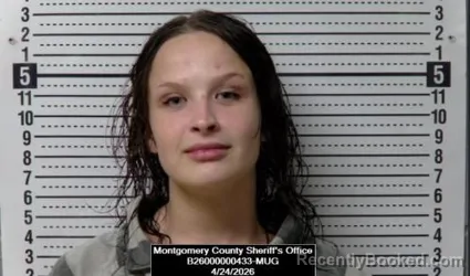 Mugshot of Katie Marie Line booked in Montgomery County, Kansas on April 24, 2026