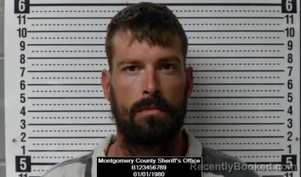 Mugshot of Tyler Dane Cunmings booked in Montgomery County, Kansas on April 24, 2026