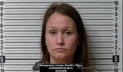 Mugshot of Billie Jean Love booked in Montgomery County, Kansas on April 25, 2026