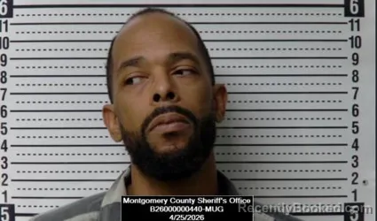 Mugshot of Dominique Derrel Darkis booked in Montgomery County, Kansas on April 25, 2026