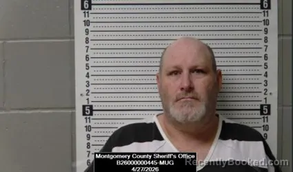 Mugshot of Lucas Wayne Penrod booked in Montgomery County, Kansas on April 27, 2026