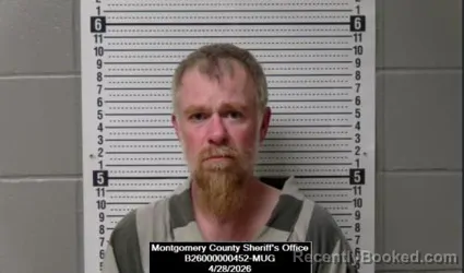 Mugshot of Christian Lee Gier booked in Montgomery County, Kansas on April 28, 2026