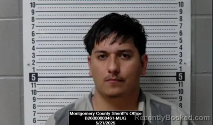 Mugshot of Javier Antonio Orellana booked in Montgomery County, Kansas on May 1, 2026