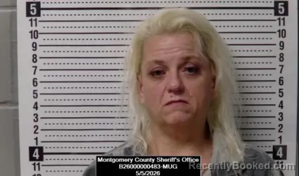 Mugshot of Gerri Leanne Hughes booked in Montgomery County, Kansas on May 5, 2026