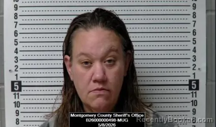 Mugshot of Zanna Kaira Lynn Westfall booked in Montgomery County, Kansas on May 8, 2026