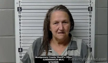 Mugshot of Carol Sue Jones booked in Montgomery County, Kansas on May 15, 2026