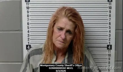 Mugshot of Sherry Hester booked in Montgomery County, Kansas on June 3, 2026