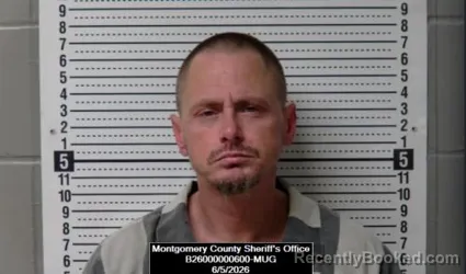 Mugshot of Justin Harold Harmon booked in Montgomery County, Kansas on June 5, 2026