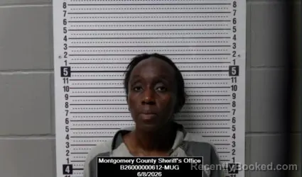 Mugshot of Grace Wambui Kibe booked in Montgomery County, Kansas on June 8, 2026