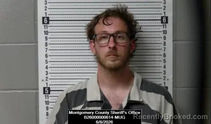 Mugshot of Chase William Gordon booked in Montgomery County, Kansas on June 8, 2026