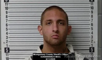 Mugshot of Julian Marc Stephen Garrison booked in Montgomery County, Kansas on June 11, 2026