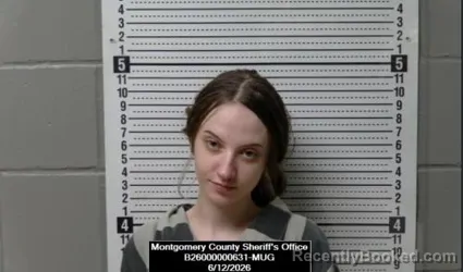 Mugshot of Alexis Leanne Russell booked in Montgomery County, Kansas on June 12, 2026
