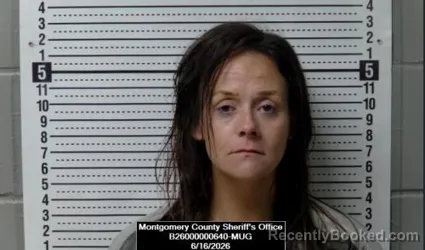 Mugshot of Helen Marie Vincen booked in Montgomery County, Kansas on June 16, 2026