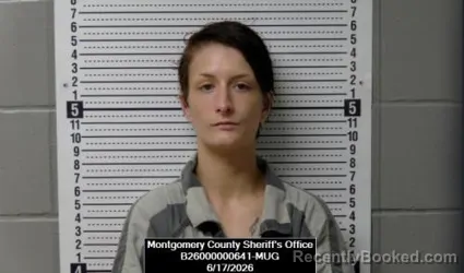 Mugshot of Destany Michelle Freeman booked in Montgomery County, Kansas on June 17, 2026