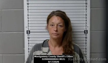 Mugshot of Candace Nadine Hawkins booked in Montgomery County, Kansas on June 17, 2026