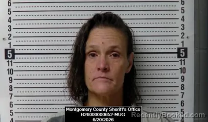 Mugshot of Teresa Ranae Foster booked in Montgomery County, Kansas on June 20, 2026