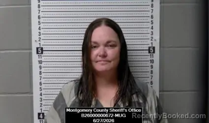 Mugshot of Valerie Kristeen McDow booked in Montgomery County, Kansas on June 27, 2026