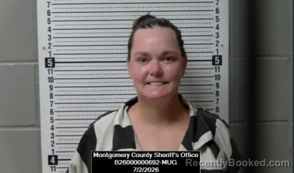 Mugshot of Valerie Kristeen McDow booked in Montgomery County, Kansas on July 2, 2026