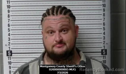 Mugshot of Blaine Anthony Hale booked in Montgomery County, Kansas on July 3, 2026