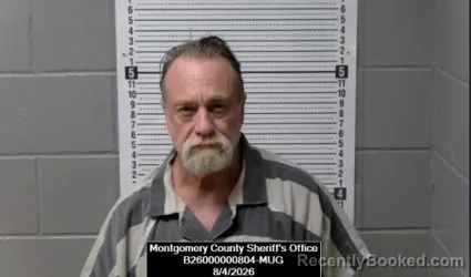 Mugshot of Rick Jeffrey Buckmann booked in Montgomery County, Kansas on August 4, 2026