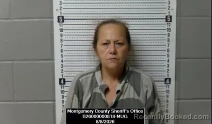 Mugshot of Debra Rene Hart booked in Montgomery County, Kansas on August 8, 2026