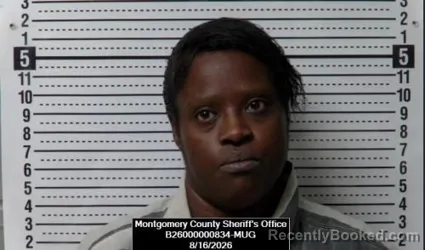 Mugshot of Nneka Jonnise Harris booked in Montgomery County, Kansas on August 16, 2026