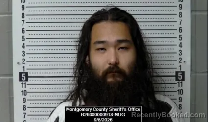 Mugshot of Garrett Min Su Michelangelo Smith booked in Montgomery County, Kansas on September 8, 2026