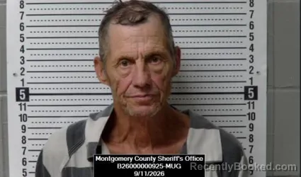 Mugshot of Danny Ray Landers booked in Montgomery County, Kansas on September 11, 2026