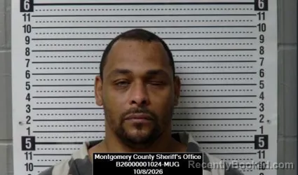 Mugshot of Avery Scott Morgan booked in Montgomery County, Kansas on October 8, 2026