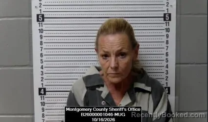 Mugshot of Regina Ann Nash booked in Montgomery County, Kansas on October 16, 2026
