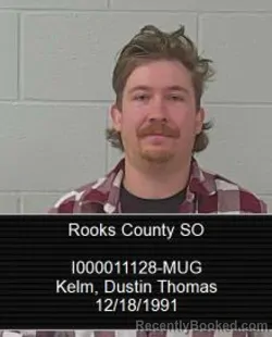 Mugshot of Dustin Thomas Kelm booked in Rooks County, Kansas on March 20, 2026