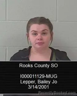 Mugshot of Bailey Jo Lepper booked in Rooks County, Kansas on March 23, 2026
