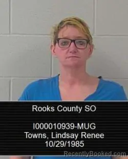 Mugshot of Lindsay Renee Towns booked in Rooks County, Kansas on March 25, 2026