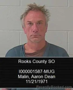Mugshot of Aaron Dean Malin booked in Rooks County, Kansas on April 7, 2026