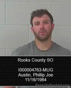 Mugshot of Phillip Joe Austin booked in Rooks County, Kansas on April 19, 2026