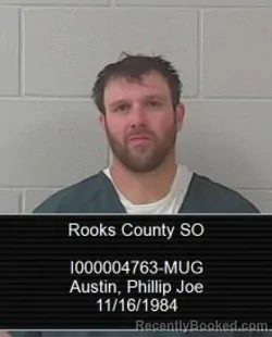 Mugshot of Phillip Joe Austin booked in Rooks County, Kansas on April 22, 2026