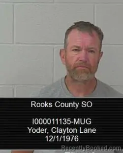 Mugshot of Clayton Lane Yoder booked in Rooks County, Kansas on May 17, 2026