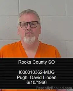 Mugshot of David Linden Pugh booked in Rooks County, Kansas on May 19, 2026
