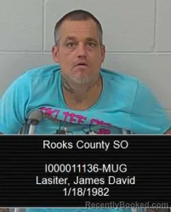 Mugshot of James David Lasiter booked in Rooks County, Kansas on May 21, 2026