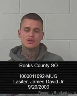 Mugshot of James David Lasiter booked in Rooks County, Kansas on May 22, 2026