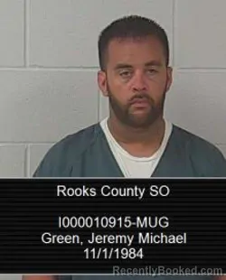 Mugshot of Jeremy Michael Green booked in Rooks County, Kansas on June 20, 2026