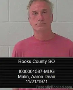 Mugshot of Aaron Dean Malin booked in Rooks County, Kansas on June 20, 2026