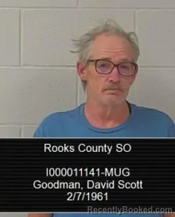 Mugshot of David Scott Goodman booked in Rooks County, Kansas on July 2, 2026