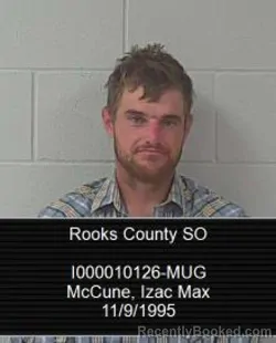 Mugshot of Izac Max McCune booked in Rooks County, Kansas on July 2, 2026